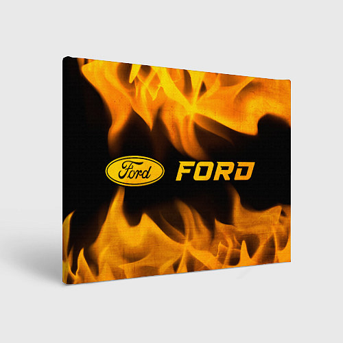 Картина прямоугольная Ford - gold gradient: надпись и символ / 3D-принт – фото 1