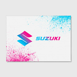 Холст прямоугольный Suzuki neon gradient style: надпись и символ, цвет: 3D-принт — фото 2