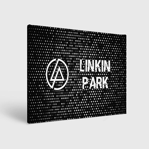 Картина прямоугольная Linkin Park glitch на темном фоне: надпись и симво / 3D-принт – фото 1
