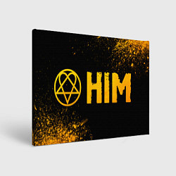 Картина прямоугольная HIM - gold gradient: надпись и символ