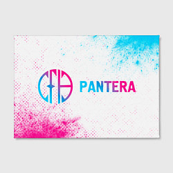 Холст прямоугольный Pantera neon gradient style: надпись и символ, цвет: 3D-принт — фото 2