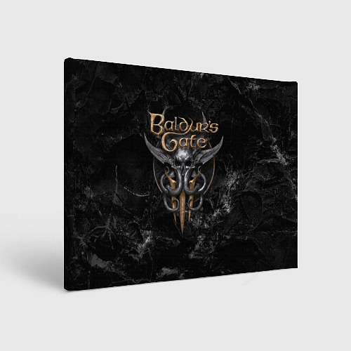 Картина прямоугольная Baldurs Gate 3 dark logo / 3D-принт – фото 1