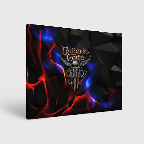 Картина прямоугольная Baldurs Gate 3 blue red fire / 3D-принт – фото 1