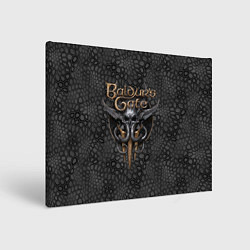 Холст прямоугольный Baldurs Gate 3 logo dark black, цвет: 3D-принт