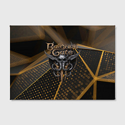 Холст прямоугольный Baldurs Gate 3 logo dark gold geometry, цвет: 3D-принт — фото 2