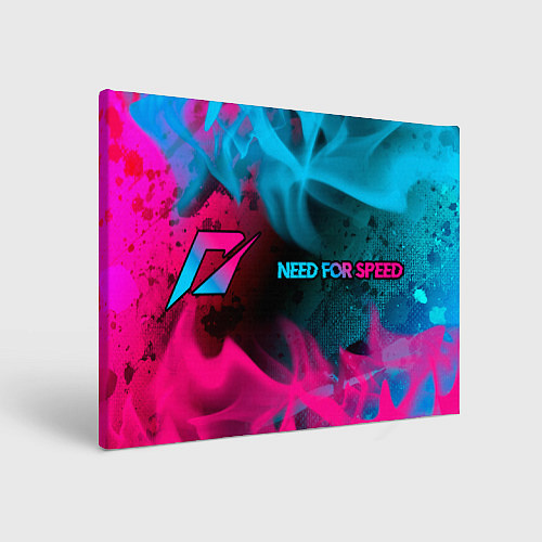 Картина прямоугольная Need for Speed - neon gradient: надпись и символ / 3D-принт – фото 1