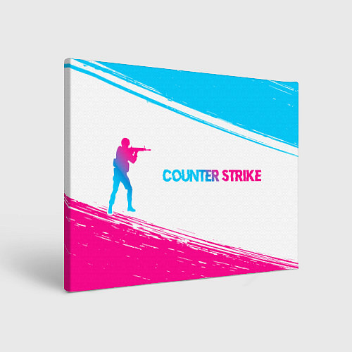 Картина прямоугольная Counter Strike neon gradient style: надпись и симв / 3D-принт – фото 1