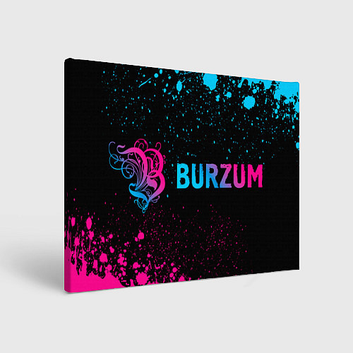 Картина прямоугольная Burzum - neon gradient: надпись и символ / 3D-принт – фото 1