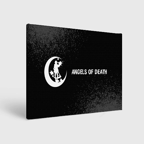 Картина прямоугольная Angels of Death glitch на темном фоне: надпись и с / 3D-принт – фото 1