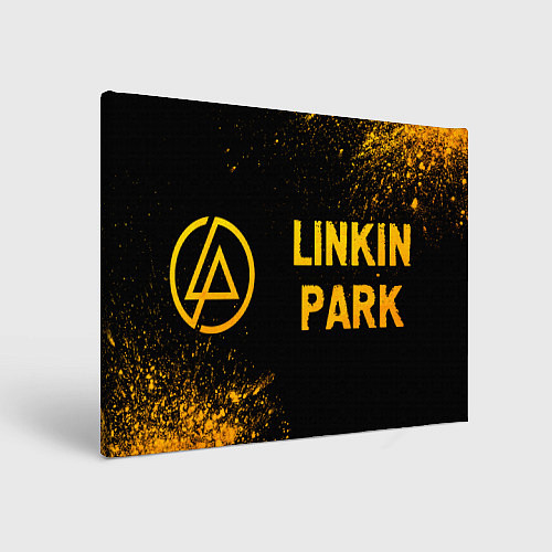 Картина прямоугольная Linkin Park - gold gradient: надпись и символ / 3D-принт – фото 1