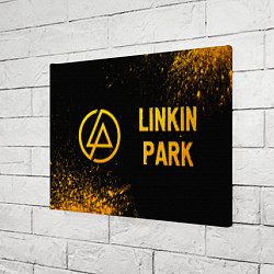 Холст прямоугольный Linkin Park - gold gradient: надпись и символ, цвет: 3D-принт — фото 2