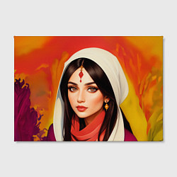 Холст прямоугольный Нейросеть - индийская принцесса, цвет: 3D-принт — фото 2