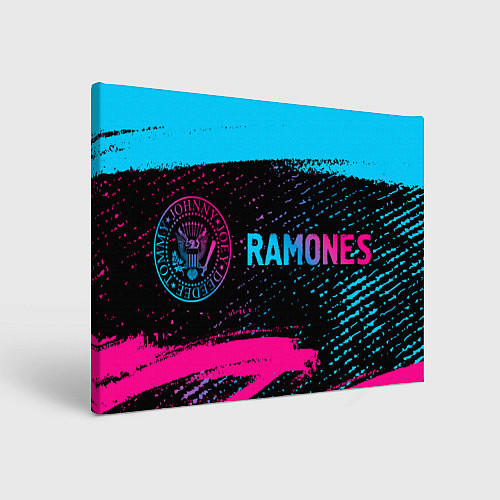 Картина прямоугольная Ramones - neon gradient: надпись и символ / 3D-принт – фото 1