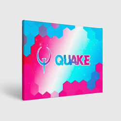 Картина прямоугольная Quake neon gradient style: надпись и символ