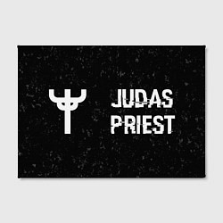 Холст прямоугольный Judas Priest glitch на темном фоне: надпись и симв, цвет: 3D-принт — фото 2