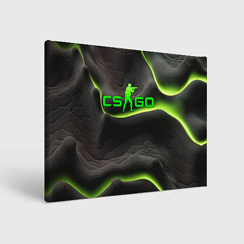 Картина прямоугольная CSGO green black logo / 3D-принт – фото 1