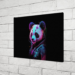 Холст прямоугольный Панда в красках киберпанк, цвет: 3D-принт — фото 2