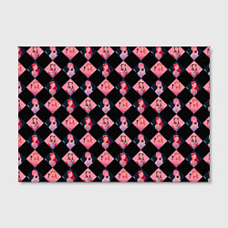 Холст прямоугольный Клеточка black pink, цвет: 3D-принт — фото 2