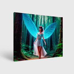 Холст прямоугольный Девушка фея в дремучем лесу, цвет: 3D-принт