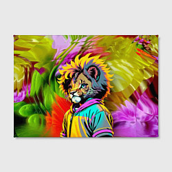 Холст прямоугольный Funny lion cub - pop art, цвет: 3D-принт — фото 2