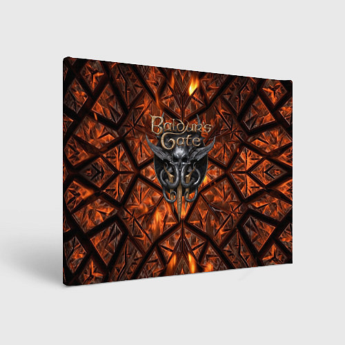 Картина прямоугольная Baldurs Gate 3 logo fire / 3D-принт – фото 1
