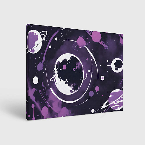 Картина прямоугольная Фиолетовый космос - нейросеть / 3D-принт – фото 1