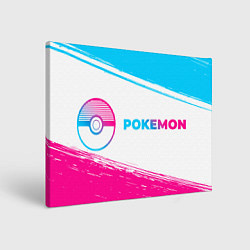 Картина прямоугольная Pokemon neon gradient style: надпись и символ