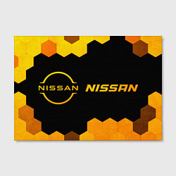 Холст прямоугольный Nissan - gold gradient: надпись и символ, цвет: 3D-принт — фото 2