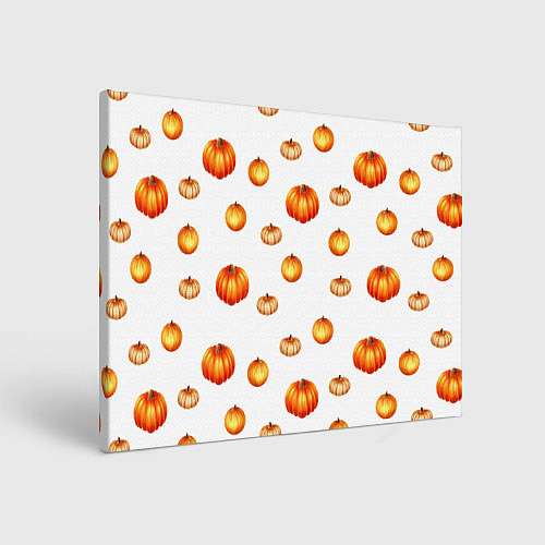 Картина прямоугольная Оранжевые тыквы - паттерн / 3D-принт – фото 1
