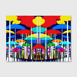 Холст прямоугольный Mirror pattern of umbrellas - pop art, цвет: 3D-принт — фото 2