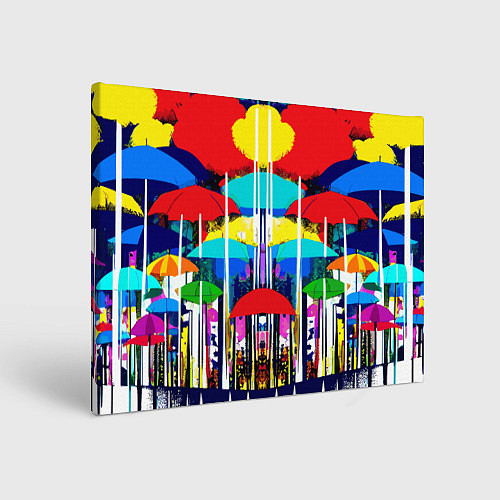 Картина прямоугольная Mirror pattern of umbrellas - pop art / 3D-принт – фото 1
