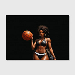 Холст прямоугольный Девушка с баскетбольным мячом, цвет: 3D-принт — фото 2