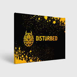 Картина прямоугольная Disturbed - gold gradient: надпись и символ