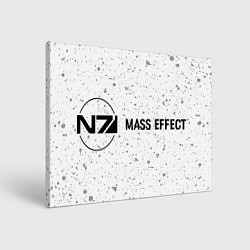 Холст прямоугольный Mass Effect glitch на светлом фоне по-горизонтали, цвет: 3D-принт