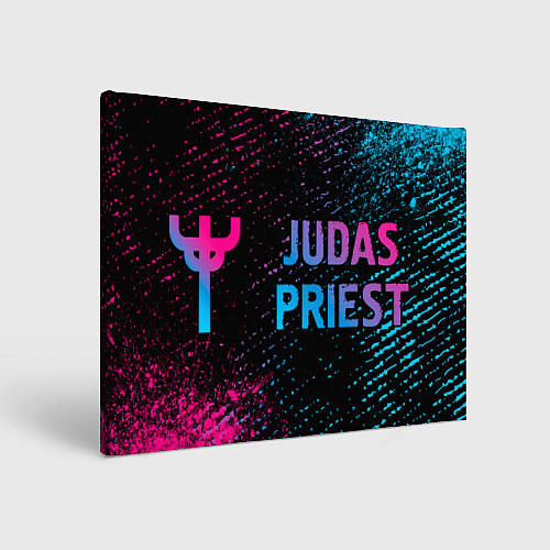 Картина прямоугольная Judas Priest - neon gradient по-горизонтали / 3D-принт – фото 1