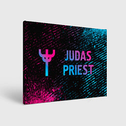 Холст прямоугольный Judas Priest - neon gradient по-горизонтали, цвет: 3D-принт