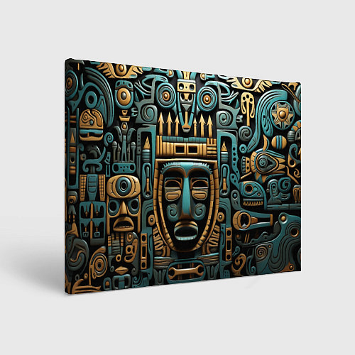 Картина прямоугольная Орнамент с маской в египетском стиле / 3D-принт – фото 1