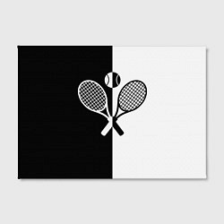 Холст прямоугольный Теннис - чёрно белое, цвет: 3D-принт — фото 2