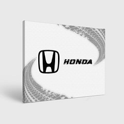 Картина прямоугольная Honda speed на светлом фоне со следами шин по-гори