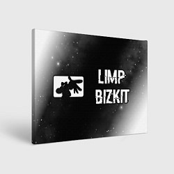 Картина прямоугольная Limp Bizkit glitch на темном фоне по-горизонтали