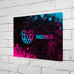 Холст прямоугольный Radiohead - neon gradient по-горизонтали, цвет: 3D-принт — фото 2