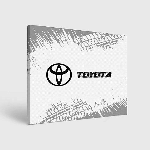 Картина прямоугольная Toyota speed на светлом фоне со следами шин по-гор / 3D-принт – фото 1