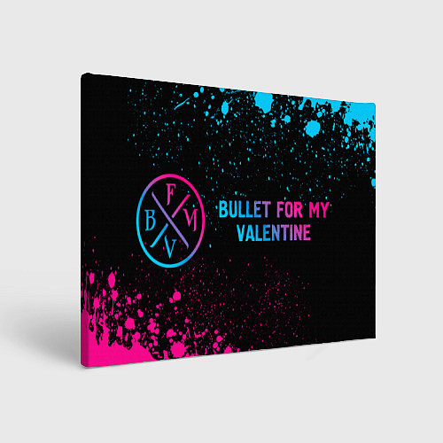 Картина прямоугольная Bullet For My Valentine - neon gradient по-горизон / 3D-принт – фото 1