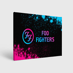 Холст прямоугольный Foo Fighters - neon gradient по-горизонтали, цвет: 3D-принт