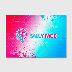 Холст прямоугольный Sally Face neon gradient style по-горизонтали, цвет: 3D-принт — фото 2