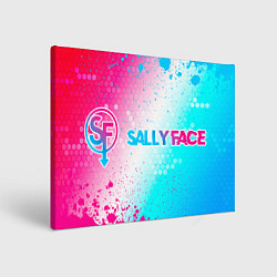 Картина прямоугольная Sally Face neon gradient style по-горизонтали