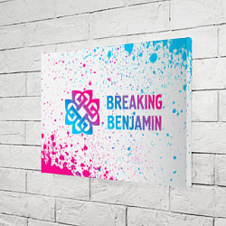 Холст прямоугольный Breaking Benjamin neon gradient style по-горизонта, цвет: 3D-принт — фото 2