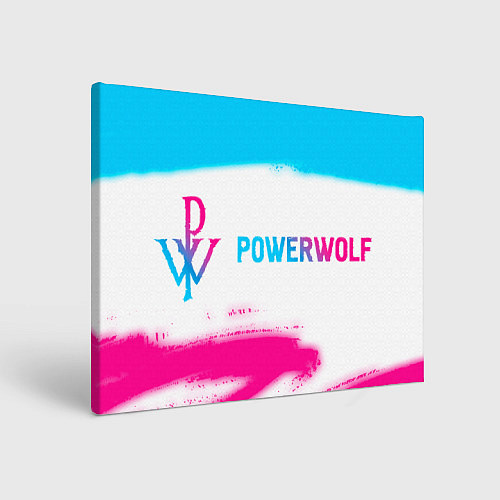 Картина прямоугольная Powerwolf neon gradient style по-горизонтали / 3D-принт – фото 1