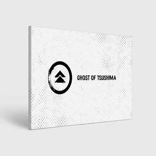 Картина прямоугольная Ghost of Tsushima glitch на светлом фоне по-горизо / 3D-принт – фото 1