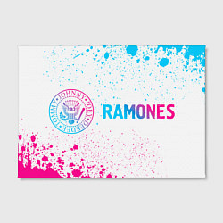 Холст прямоугольный Ramones neon gradient style по-горизонтали, цвет: 3D-принт — фото 2